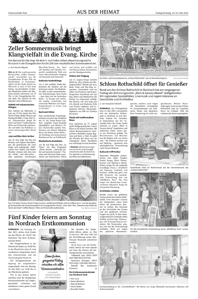 Besucher genießen beim Wein- und Genussabend im Schloss Rothschild regionale Spezialitäten und musikalische Live-Acts im historischen Ambiente.